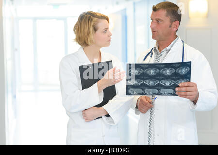 two doctors talking Stock Photo