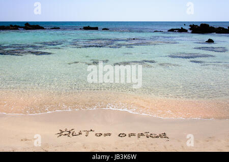 OUT OF OFFICE written on sand on a beautiful beacOUT OF OFFICE written on sand on a beautiful beach, blue waves in background, blue waves in background .Relax concept image Stock Photo