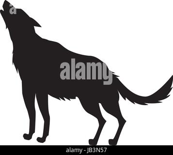 Download wildlife wolf silhouette forest landscape black and white ...