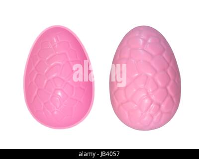 Easter egg moulds isolated against a plain background Stock Photo