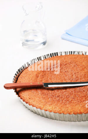 Gingerbread cake in a round baking tin Stock Photo