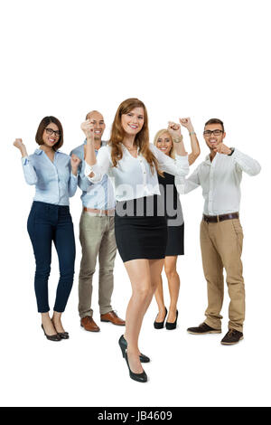 erfolgreiches junges team arbeitnehmer fachleute gruppe business geschäftsleute isoliert Stock Photo