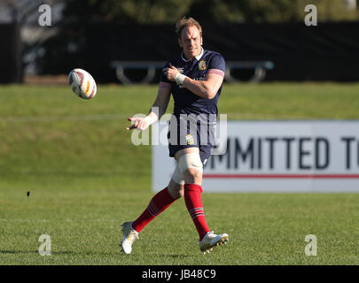 British & Irish Lions Alun Wyn Jones during the Captain's Run at the Linwood Rugby Club Christchurch. Stock Photo