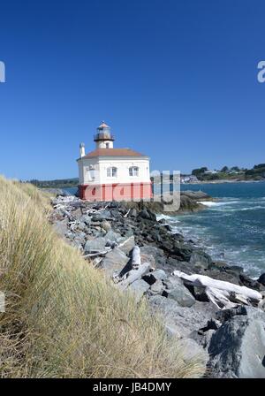 Coquille River Lighthouse, Bullards Beach State Park, Bandon, Oregon Stock Photo