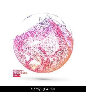 Colorful Sphere Composition Vector. Dotted Abstract Graphics. Isolated On White Stock Vector