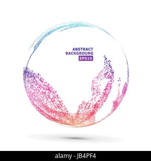 Colorful Sphere Composition Vector. Dotted Abstract Graphics. Isolated On White Stock Vector
