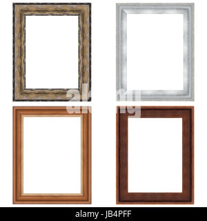 Four picture frames isolated on white background. Stock Photo
