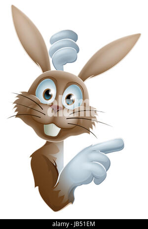 Download A cartoon rabbit or Easter bunny peeking over a sign and ...