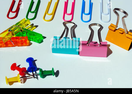 different colored stationery for office and school Stock Photo