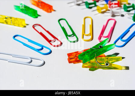 different colored stationery for office and school Stock Photo