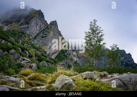 Dramatic mountain landscape. Mieguszowiecki Summits, Tatra National Park Stock Photo