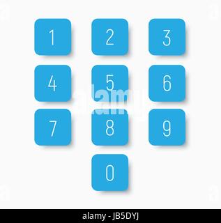 Colorful button flat numbers. From one to Twenty. White background. 4586305  Vector Art at Vecteezy