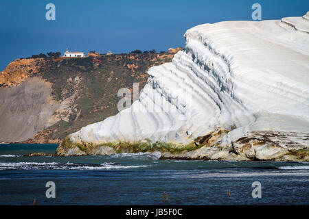 The white cliffs at Scala dei Turchi, Realmonte, Sicily, Italy. Stock Photo