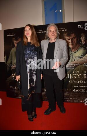 Abel Ferrara and his wife, Cristina, attending the Rome premiere