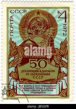 USSR - CIRCA 1972: A stamp printed in USSR shows the  50 years to  education  USSR, circa 1972 Stock Photo