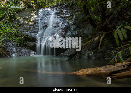 A small waterfall in a secluded part of the jungle in Ulu Temburong National Park in Brunei