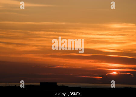 Sunset over Wylfa - Anglesey, Wales. UK Stock Photo