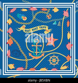 Nautical poster concept Stock Vector
