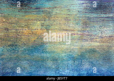 Blue Green Paint Textures on Canvas Stock Photo