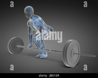 3d rendered medical illustration - correct lifting posture Stock Photo