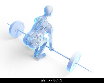 3d rendered medical illustration - correct lifting posture Stock Photo