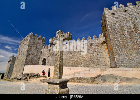 Portugal: External view of 11th century castle of historic village Trancoso Stock Photo