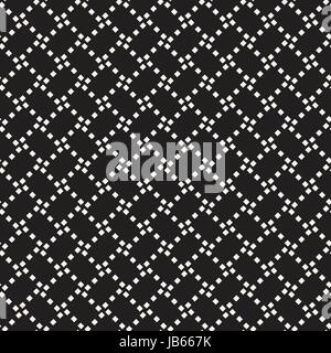 Crosshatch vector seamless geometric pattern. Crossed graphic rectangles background. Checkered motif. Seamless black and white texture of crosshatched Stock Vector