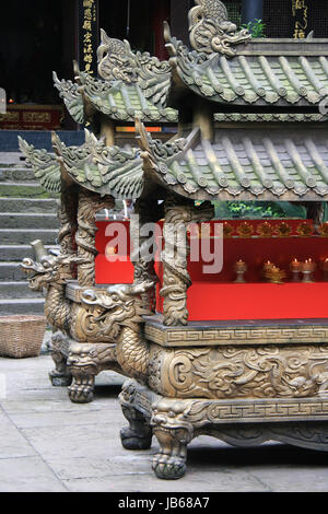 Buddhist temple in Mount Emei (China). Stock Photo