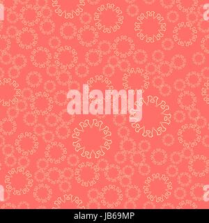 Seamless pink flower mandala for print on textile, fabric, coloring books and abstract backgrounds Stock Vector
