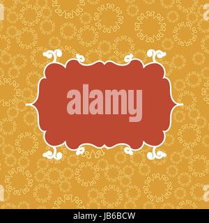 Brown on Yellow vintage seamless pattern background. Vector illustration endless design. Abstract geometric frame. Stylish decorative label. Geometric ornament. Feminine oriental style Stock Vector