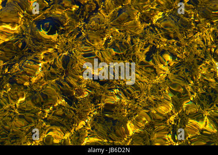 An abstract image of sunlight reflecting off water in a lake Stock Photo