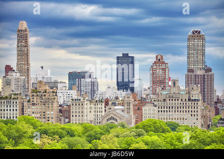 New York City, Upper East Side of Manhattan seen over Central Park. Stock Photo