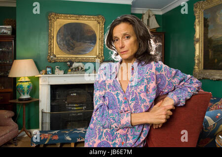 Tracy Somerset, Duchess of Beaufort also known as Tracy Ward, Tracy Somerset,Tracy Worcester photographed  in her home at Badminton. Stock Photo