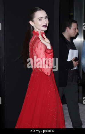 New York, USA. 08th June, 2017. NEW YORK, NY June 08, 2017 Lily Collins attend Netflix' presents premiere of Okja at AMC Loews Lincoln Square in New York June 08, 2017. Credit:RW/MediaPunch Credit: MediaPunch Inc/Alamy Live News Stock Photo