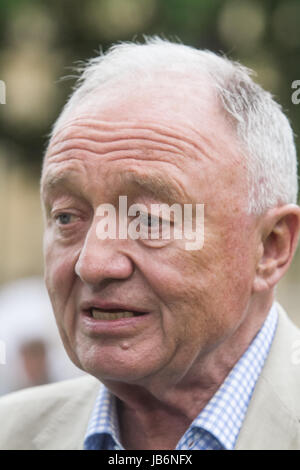 London UK. 9th June 2017. Former London Mayor Ken Livingstone  gives his reaction to the media on the UK General election results. Ken Livingstone has been suspended from the Labour party for saying Hitler was a supporter of Zionism. Credit: amer ghazzal/Alamy Live News Stock Photo
