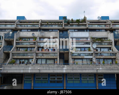 LONDON, ENGLAND, UK - MAY 06, 2010: The Alexandra Road estate designed in 1968 by Neave Brown applies the terraced house model to high-density public housing is a masterpiece of new brutalist architecture Stock Photo