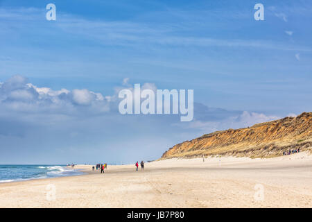 North Sea beach at Kampen, Sylt, with Rotes Kliff dunes Stock Photo