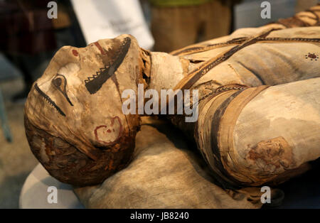 Mummy of a young man. Ptolemaic or Roman period, after 305 BC. From Thebes. Egypt. British Museum. London. UK. Stock Photo