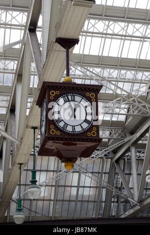 Station Clock, Glasgow Central Train Station. Scotland, April, 2017. Stock Photo