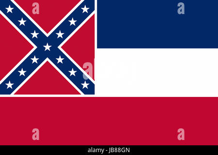 Illustration of the flag of Mississippi state in America Stock Photo