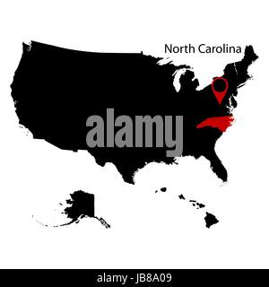 on a white background North Carolina State in the United States Stock Vector