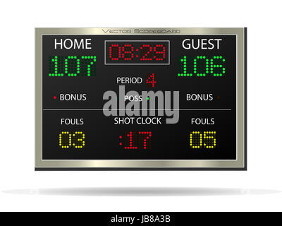 Image of a vector scoreboard isolated on a white background. Stock Photo