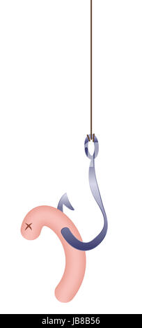 Shiny fishing hook hanging on the fishing line. Isolated 3d illustration  Stock Photo - Alamy