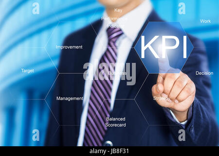1 Businessman Digital Pressing Touch Screen Stock Photo