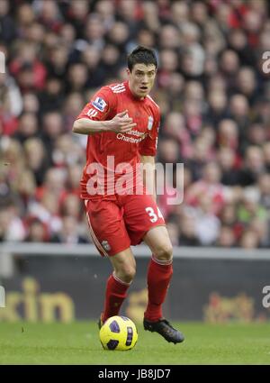 MARTIN KELLY LIVERPOOL FC LIVERPOOL FC ANFIELD LIVERPOOL ENGLAND 16 January 2011 Stock Photo