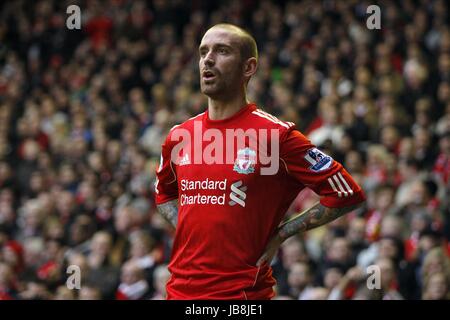 RAUL MEIRELES LIVERPOOL FC LIVERPOOL FC ANFIELD LIVERPOOL ENGLAND 16 January 2011 Stock Photo