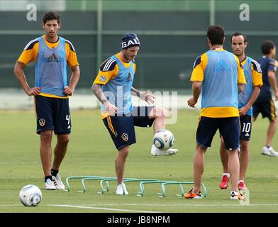 DAVID BECKHAM LANDON DONOVAN LA GALAXY CARSON LOS ANGELES CALIFORNIA USA 24 February 2011 Stock Photo