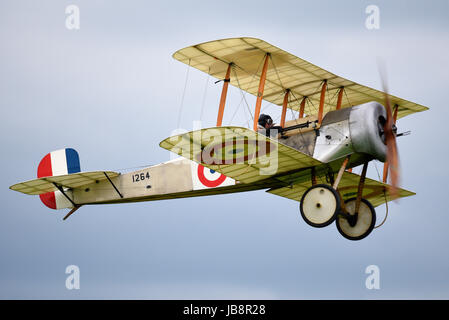 Bristol Scout C 1264 at an airshow at Shuttleworth Aerodrome. World's only flying Bristol Scout Stock Photo