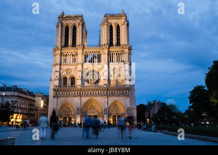 Notre Dame Cathedral during night Stock Photo