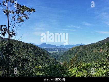 Wrights Lookout on Wrights Road past Barron River Falls in Kuranda with views over Cairns in the distance Stock Photo